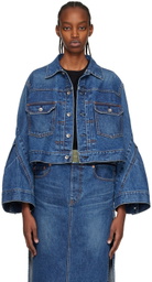 sacai Blue Flared Denim Jacket