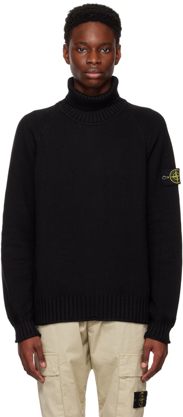 Photo: Stone Island Black Patch Turtleneck