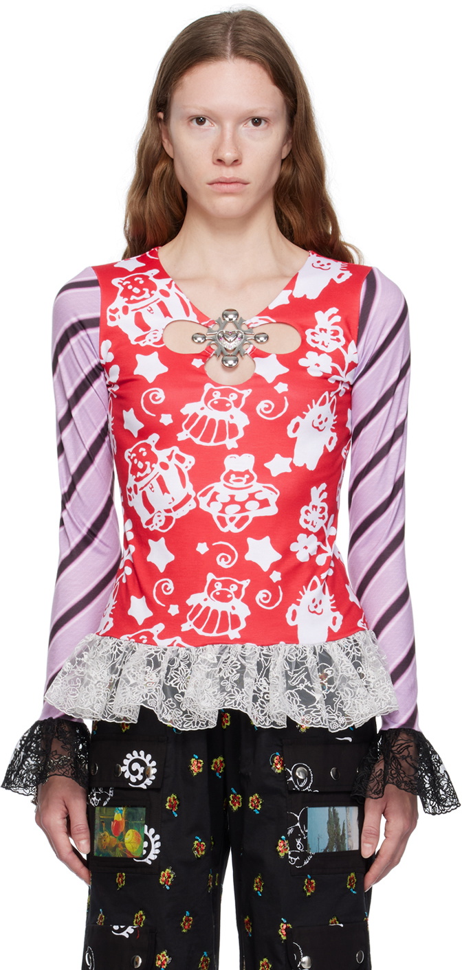 Chopova Lowena Red Klondike Long Sleeve T-Shirt Chopova Lowena