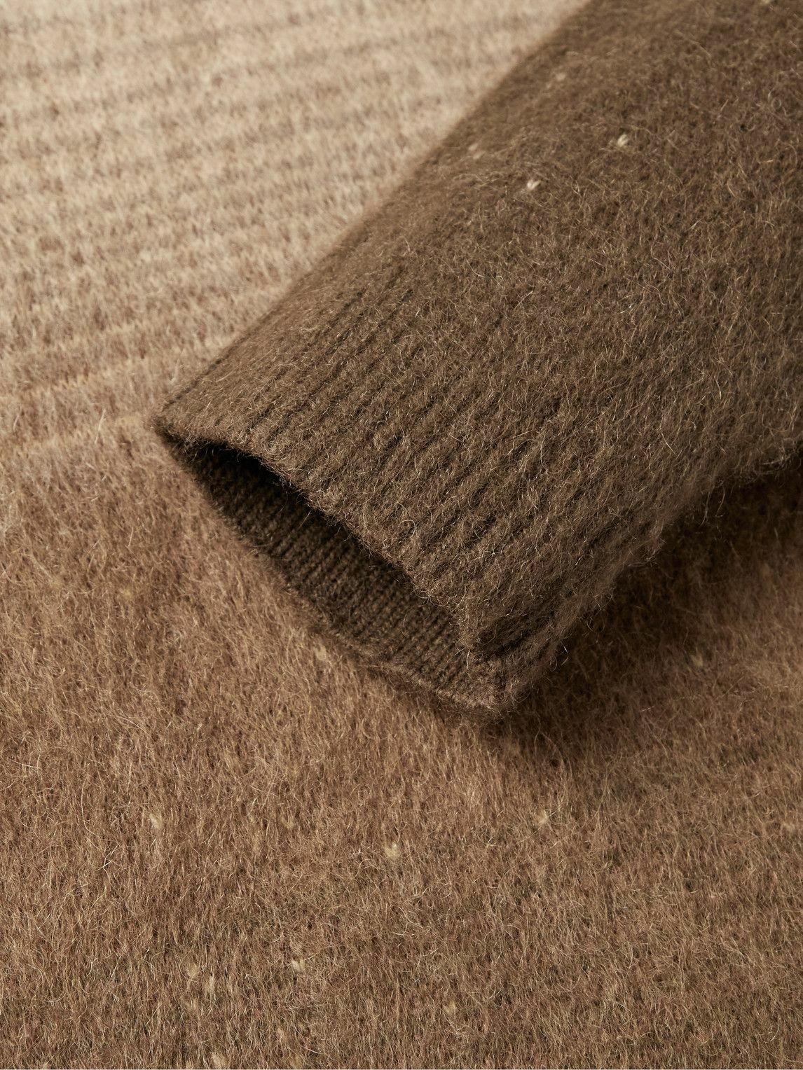 John Elliott - Distressed Dégredé Brushed-Knit Sweater - Brown