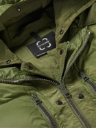 SAIF UD DEEN - Crinkled-Canvas Parka with Detachable Shell Gilet - Green