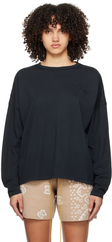 Photo: Rhude Black Embroidered Long Sleeve T-Shirt