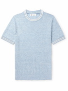 Brunello Cucinelli - Linen and Cotton-Blend T-Shirt - Blue