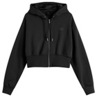 Air Jordan Women's Flight Fleece Crop Hoodie in Black/Smoke Grey