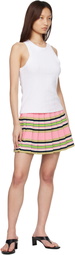 Casablanca Pink Striped Pleated Miniskirt