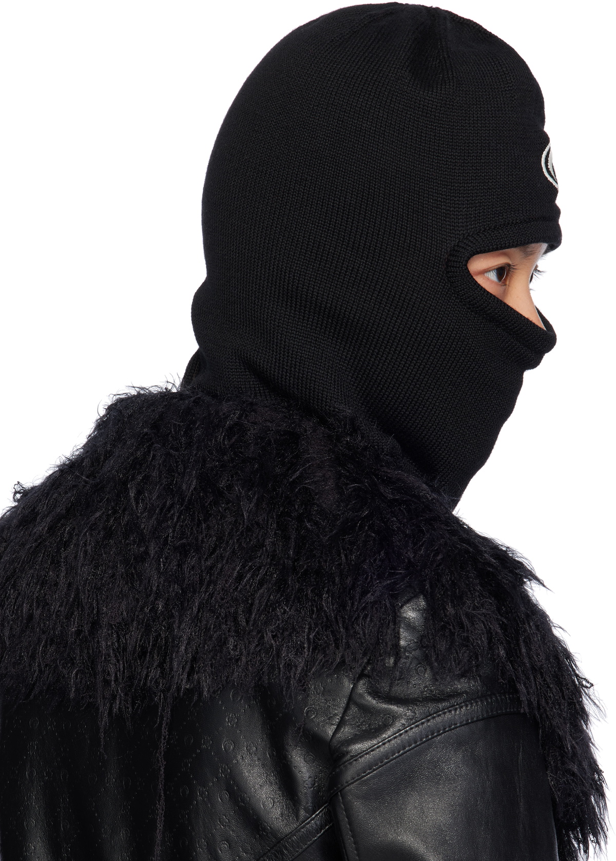 ニットキャップ・ビーニー Marine Serre WILD PUFFY KNIT BALACLAVA Wild Puffy Knit Balaclava (UHG044A-CKNI0031-BLACK)