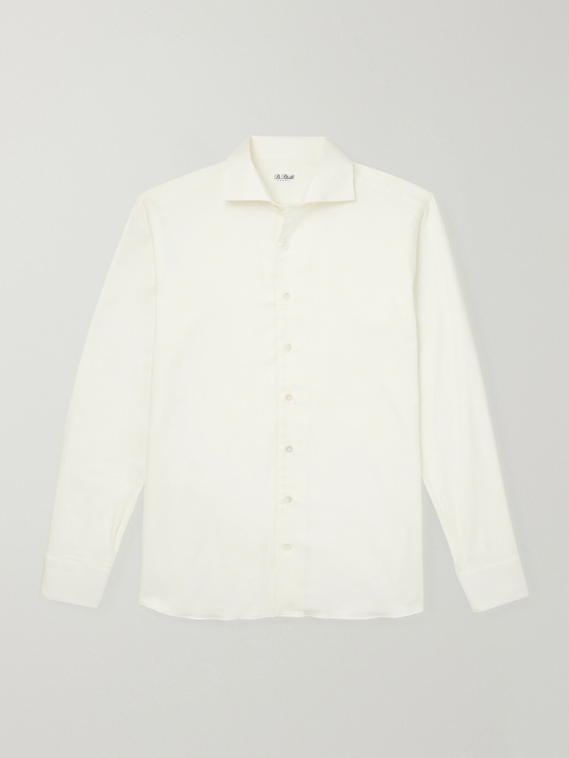 De Petrillo - Cutaway-Collar Brushed Cotton-Twill Shirt - White