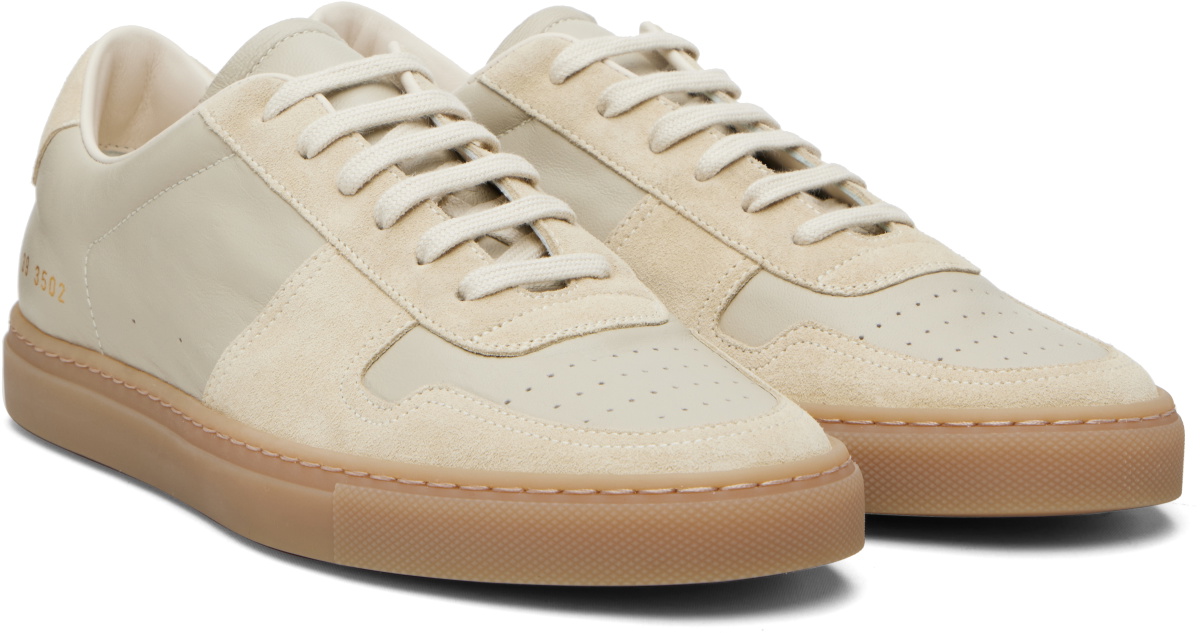 Common Projects Beige BBall Slim Gum Sole Sneakers Common  display picture 1