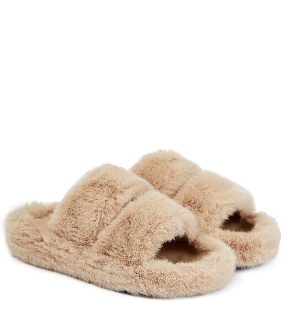 Stella McCartney Faux Fur Plarform Sandals in Black | LN-CC®