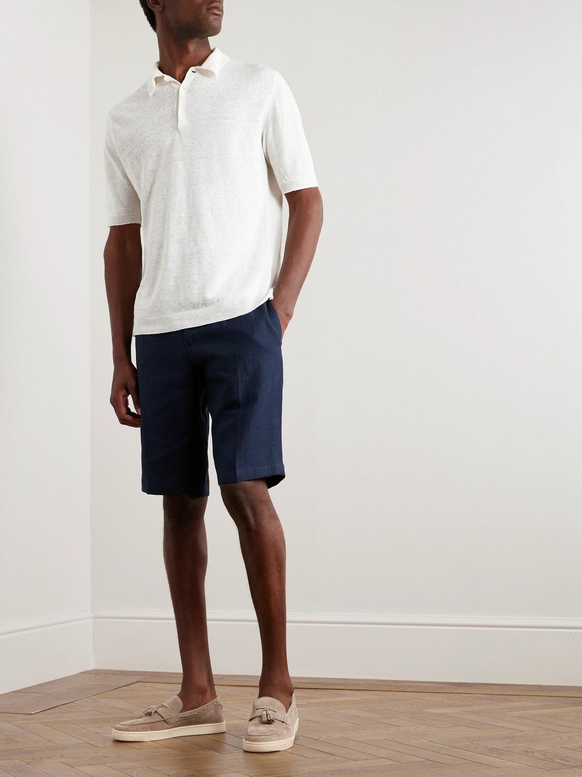 Anderson & Sheppard - Linen Polo Shirt - White