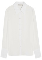 Tory Burch Semi-sheer Crepe-georgette Shirt Cream