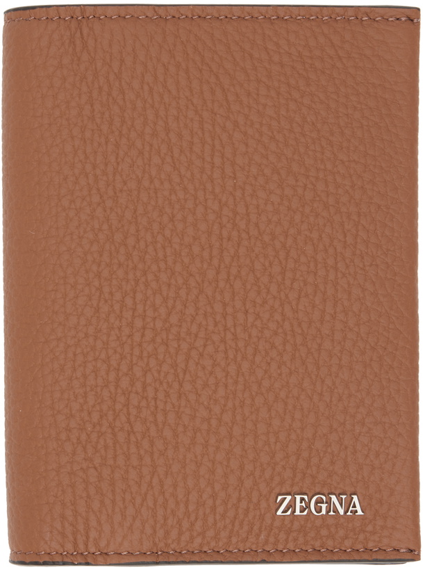 Photo: ZEGNA Brown Leather Passport Holder