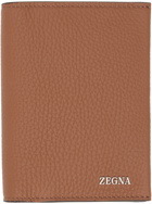 ZEGNA Brown Leather Passport Holder