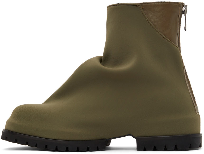 424 Khaki Low Zip-Up Boots 424