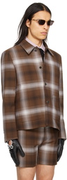 Ernest W. Baker Brown Spread Collar Jacket