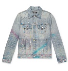 AMIRI - Paint-Splattered Distressed Denim Jacket - Blue