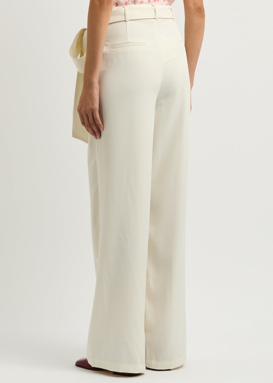 【英国発Sister Jane】Polo Pearl wide-leg twill trousers Sister Jane Polo Pearl Wide-leg Twill Trousers White Sister Jane
