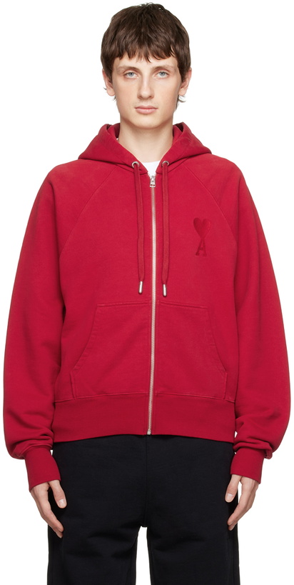 Photo: AMI Paris Red Ami De Cœur Hoodie