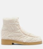 Aquazzura Frosty leather-trimmed shearling ankle boots