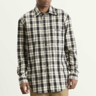 Balenciaga Men's Regular Fit Check Flannel Shirt in White/Black