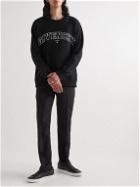 Givenchy - College Logo-Embroidered Cotton-Jersey Sweatshirt - Black