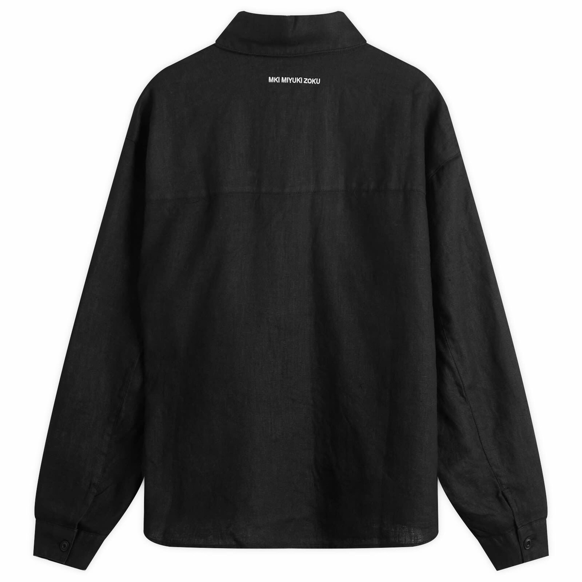MKI Men's Linen Box Dress Shirt in Black