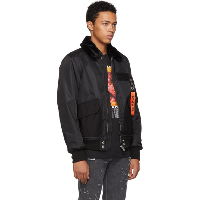 Diesel Black W-Slotkin Bomber Jacket Diesel