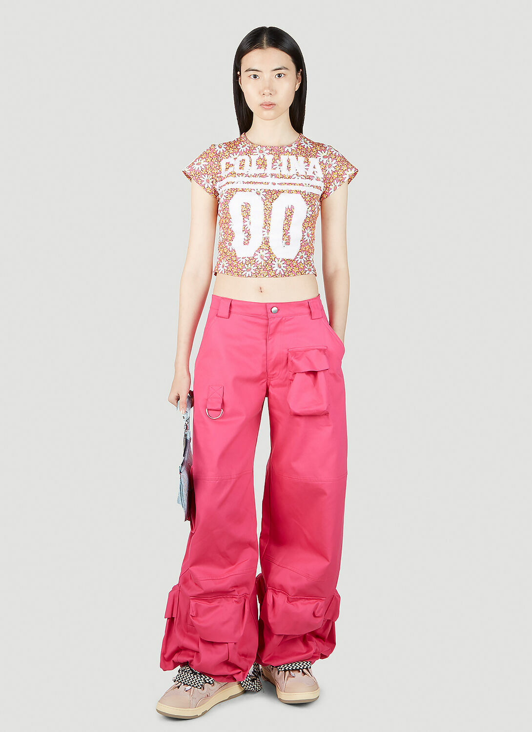 Collina Strada Logo Print Floral T-Shirt