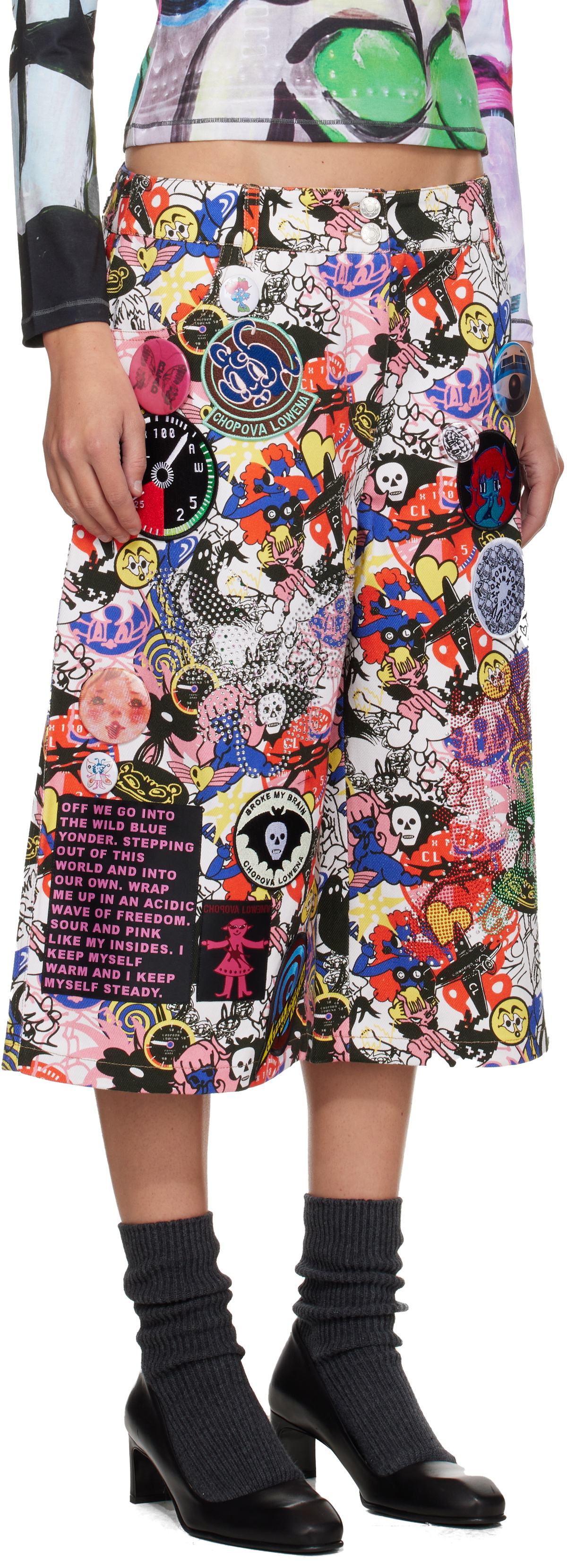 Chopova Lowena Multicolor Cosmos Denim Shorts