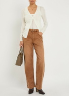 Gabriela Hearst Lillian Pointelle Wool Cardigan Ivory