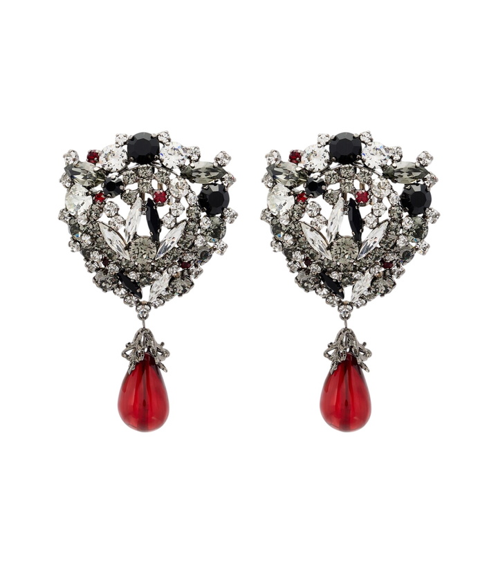 Photo: Saint Laurent Crystal-embellished clip-on earrings
