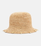 Oséree Embellished raffia bucket hat