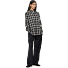 ssstein Black Wool Silk Drawstring Easy Trousers