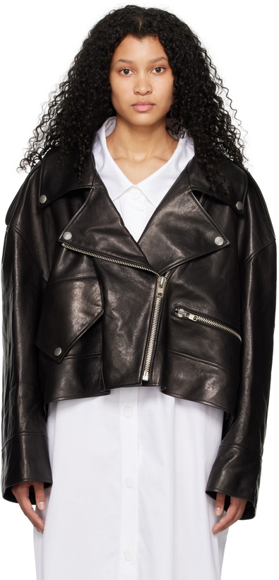 Photo: KIMHĒKIM Black Zip Leather Jacket