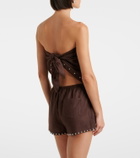 Staud Samara embellished linen top