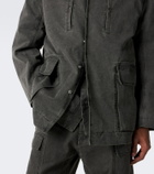 Rick Owens Collared Mac coated cotton canvas jacket