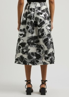 Stine Goya Floral-jacquard Organza Midi Skirt Black And White
