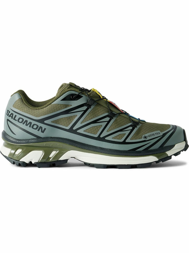 Photo: Salomon - XT-6 Rubber-Trimmed GORE-TEX Mesh Sneakers - Green