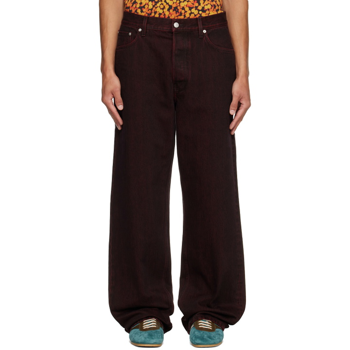 Photo: Dries Van Noten Burgundy Faded Jeans