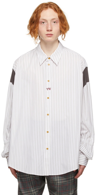 Photo: Vivienne Westwood White & Green Striped Oversize Shirt