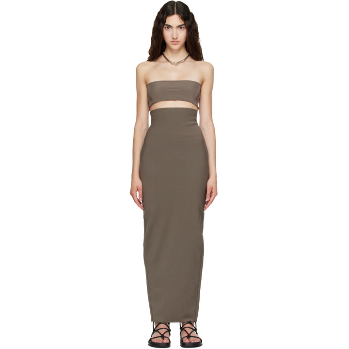 Photo: Rick Owens Gray Tower Dirt Pillar Maxi Skirt