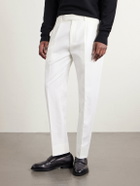 Zegna - Cotton and Linen-Blend Trousers - White