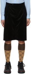 Gucci Black Stretch Velvet Shorts