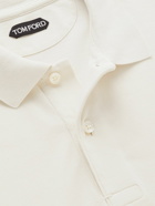 TOM FORD - Cotton-Piqué Polo Shirt - Neutrals