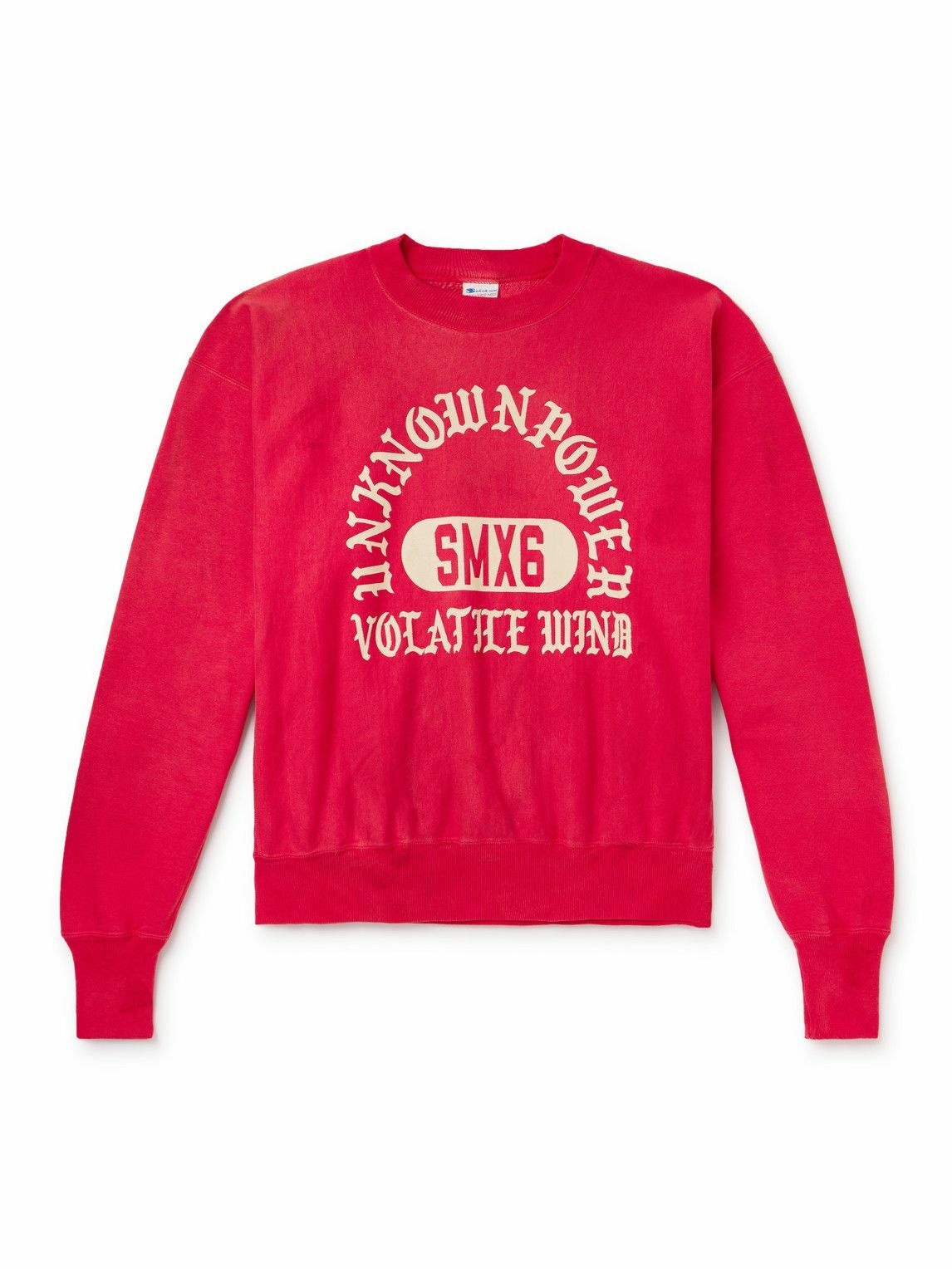 Photo: SAINT Mxxxxxx - Logo-Print Cotton-Blend Jersey Sweatshirt - Red