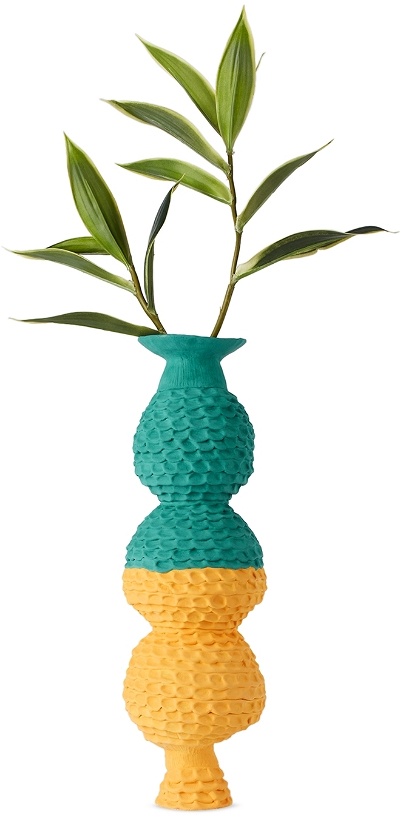 Photo: Invention Collection SSENSE Exclusive Yellow & Green Flared Butter Vase
