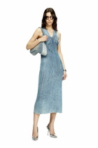 Diesel Denim-yarn midi dress with shiny effect - Dresses Womens in Blue