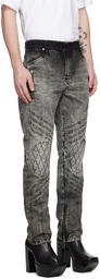 Balmain Gray Bleached Jeans