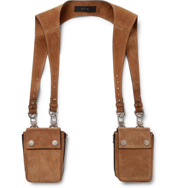 Photo: AMIRI - Suede Harness Bags - Brown