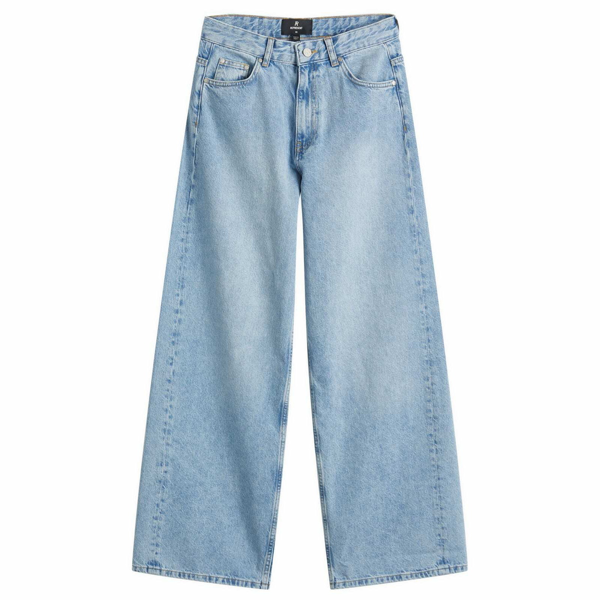 Represent Women's High Rise Wide Leg Jeans in Washed Blue